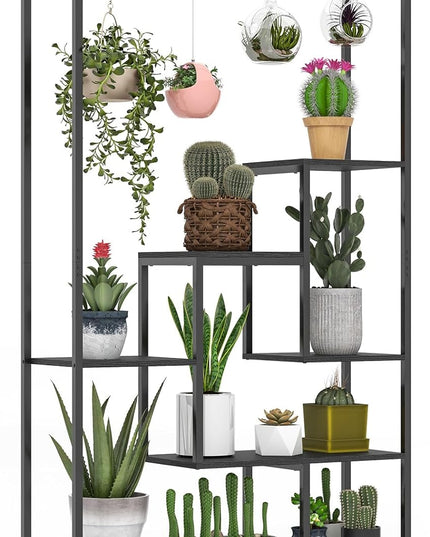 Giantex 71" Tall Plant Stand Indoor, 6-Tier Metal Plant Shelf with 10 Hanging Hooks