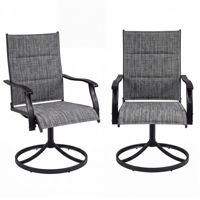Giantex Patio Swivel Chairs Set of 2/4 w/Padded Seat & High Back