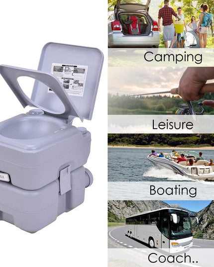 Giantex Portable Toilet 5 Gallon with Waste Tank, Built-in Rotating Spout