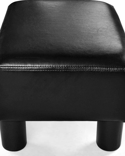 Giantex 16" Small Footstool PU Leather Ottoman Footrest Modern