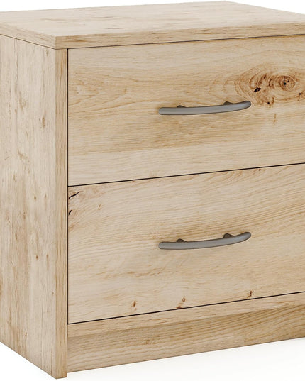 Giantex Nightstand with 2 Drawers, Modern Night Stand with Storage Drawers, Compact Floor Sofa Side Table for Small Spaces