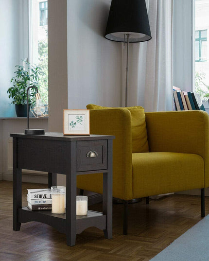 Chair Side End Table with Drawer - Giantexus