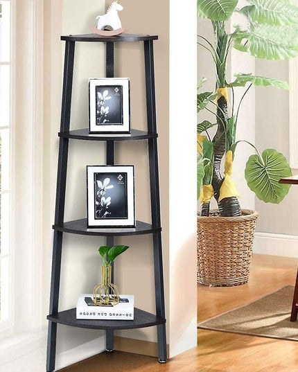 4-Tier Corner Shelf Industrial Multipurpose Bookcase - Giantexus