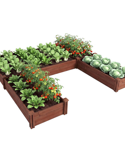 U-Shaped Raised Garden Bed (92.5" L x 95" W x 11" H)