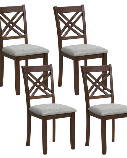 GIANTEX Farmhouse X-Back Upholstered Wood Dining Chairs Set of 2/4