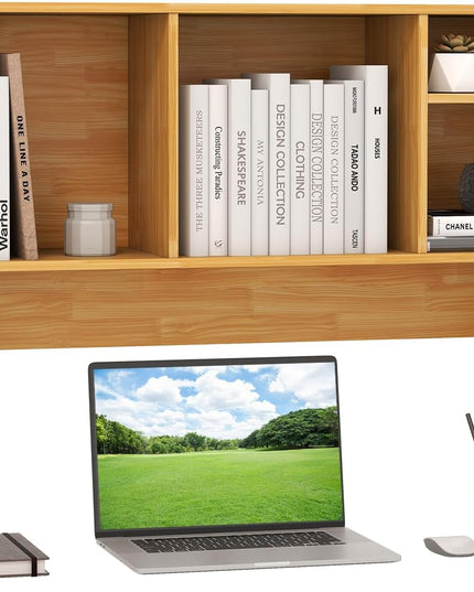 Giantex Desktop Bookshelf, Countertop Storage Hutch with 4 Shelves for Computer Desk, Dressing Tabletop Display Rack