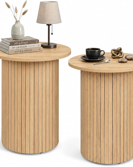 GIANTEX 22.5" Wooden Round Side Table (1/2)