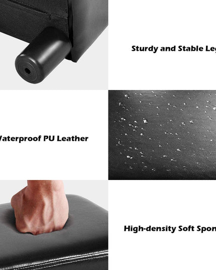 Giantex 16" Small Footstool PU Leather Ottoman Footrest Modern