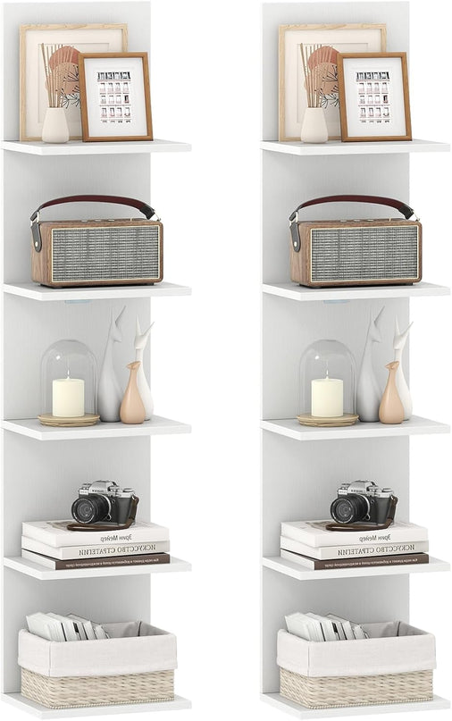 Giantex Wooden Wall-Mounted Organizer Book Shelf for Bedroom