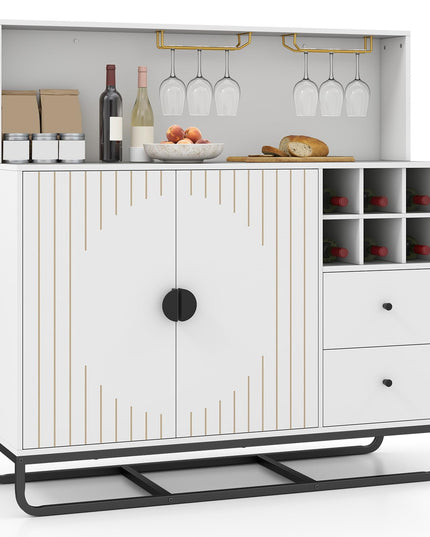 GIANTEX Home Bar Cabinet w/Wine Rack