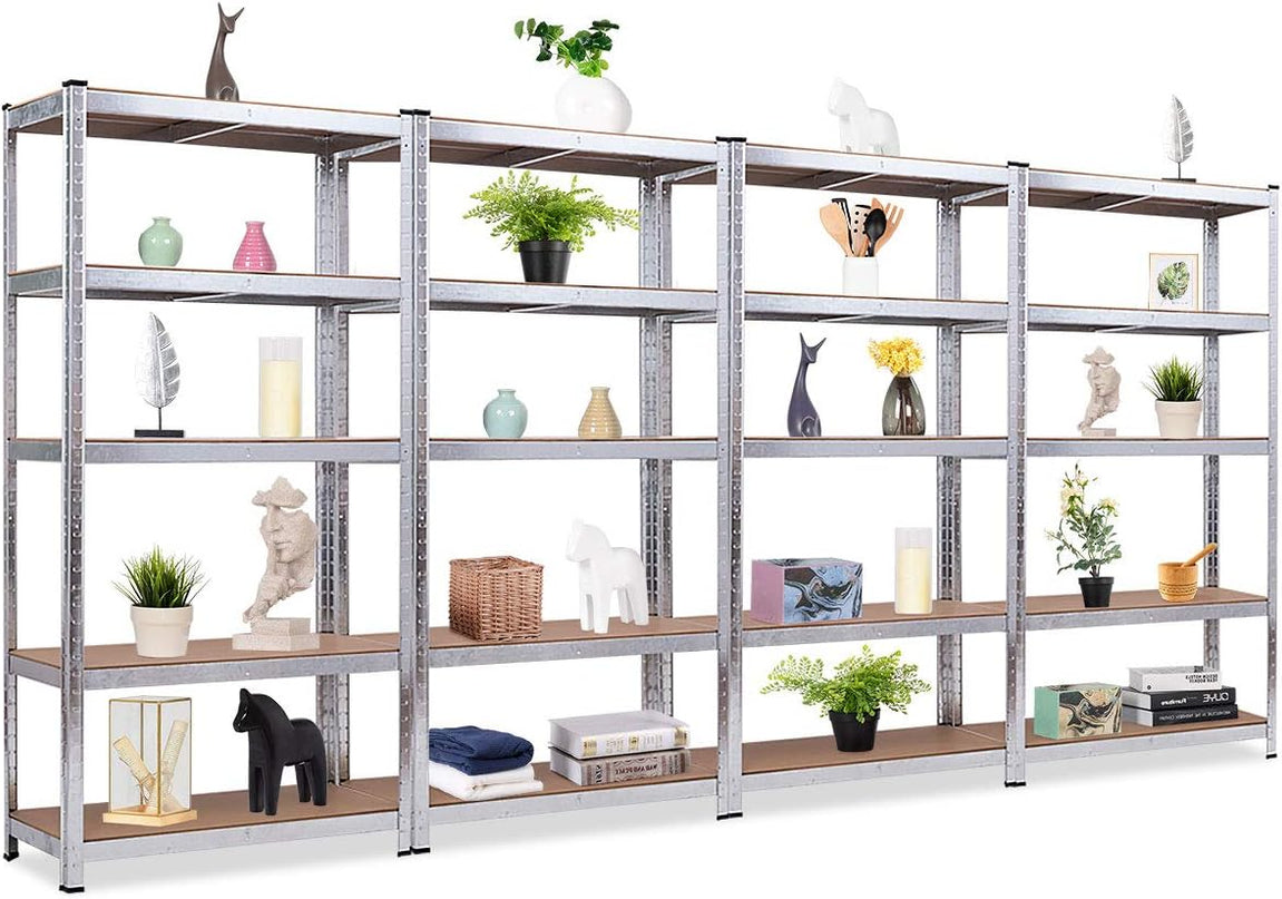 Giantex Shelving Rack Storage Shelf Steel Garage Utility Rack 5-Shelf Adjustable Shelves