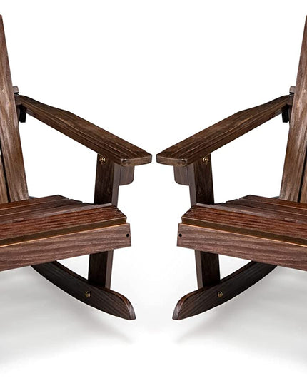 Giantex Wooden Adirondack Rocking Chair - Kids Outdoor Adirondack Rocker with Slatted seat, Smooth Rocking Feet