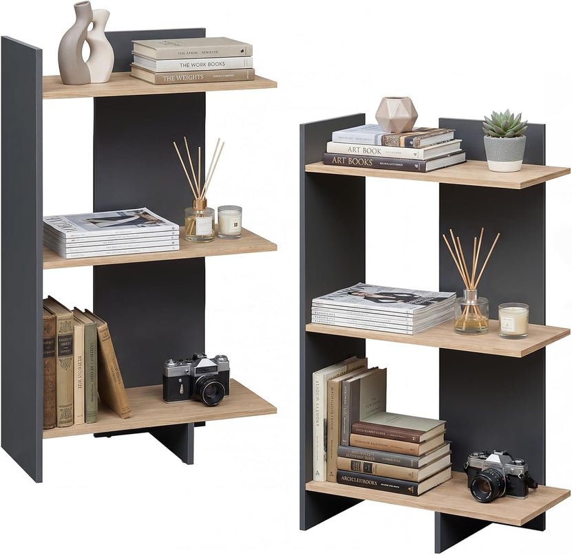 Étagère de rangement ouverte en bois à 3 niveaux Giantex avec kit anti-basculement