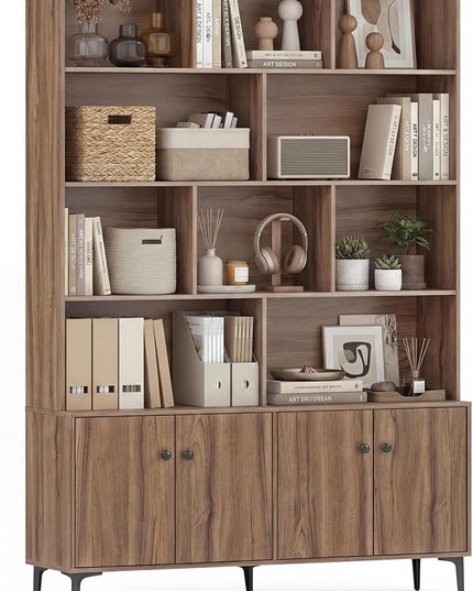 Giantex 68.5" Tall Bookcases and Bookshelves with 2 Doors