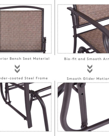 Giantex Patio Glider Stable Steel Frame for Outdoor Backyard