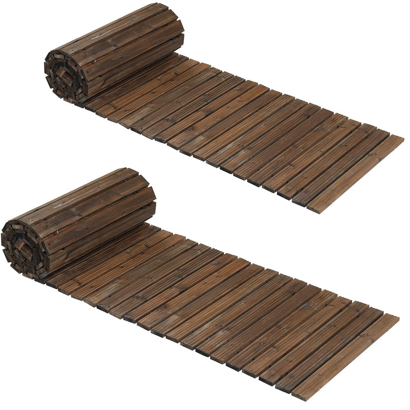 Giantex 12 FT Wooden Garden Pathway with Non-Slip Surface (1/2)