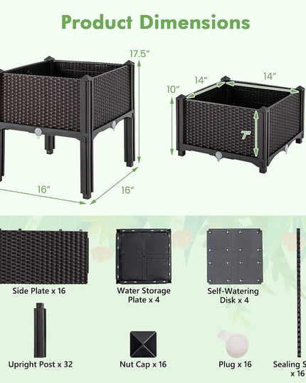 Giantex Raised Garden Bed Elevated Planter Box Kit with Self-Watering System