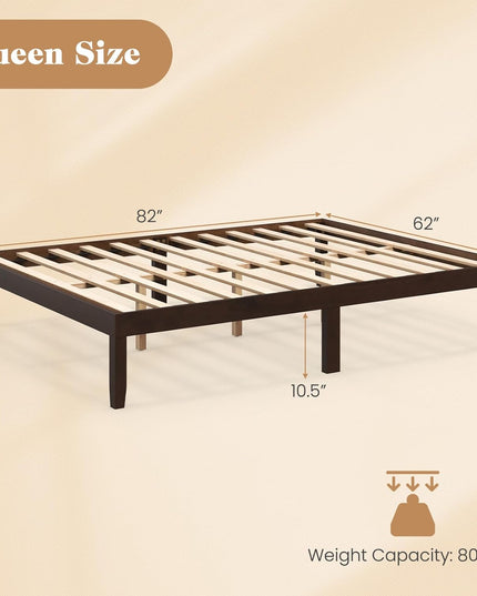 Giantex 14 Inch Twin Wood Platform Bed Frame, Minimalist Twin Bed Frame with Wooden Slats Support & Rubber Wood Legs
