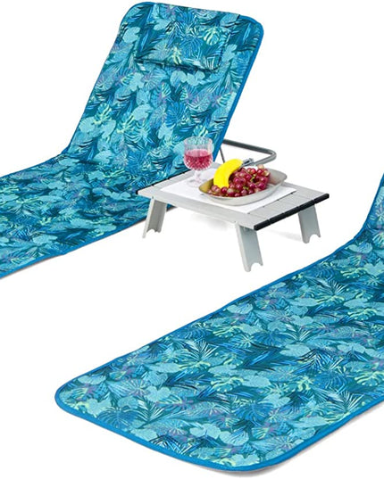 Giantex Beach Chairs for Adults 2 Pack Set with Side Table