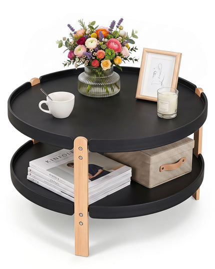 GIANTEX 23.5" 2-Tier Coffee Table with Storage