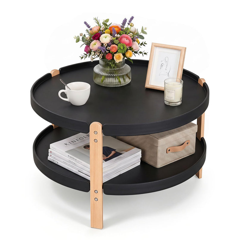 GIANTEX 23.5" 2-Tier Coffee Table with Storage