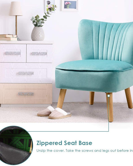 Velvet Accent Chair, Upholstered Modern Sofa Chair - Giantexus