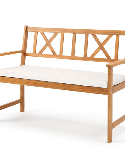 GIANTEX 2-Person Outdoor Acacia Wood Loveseat Bench