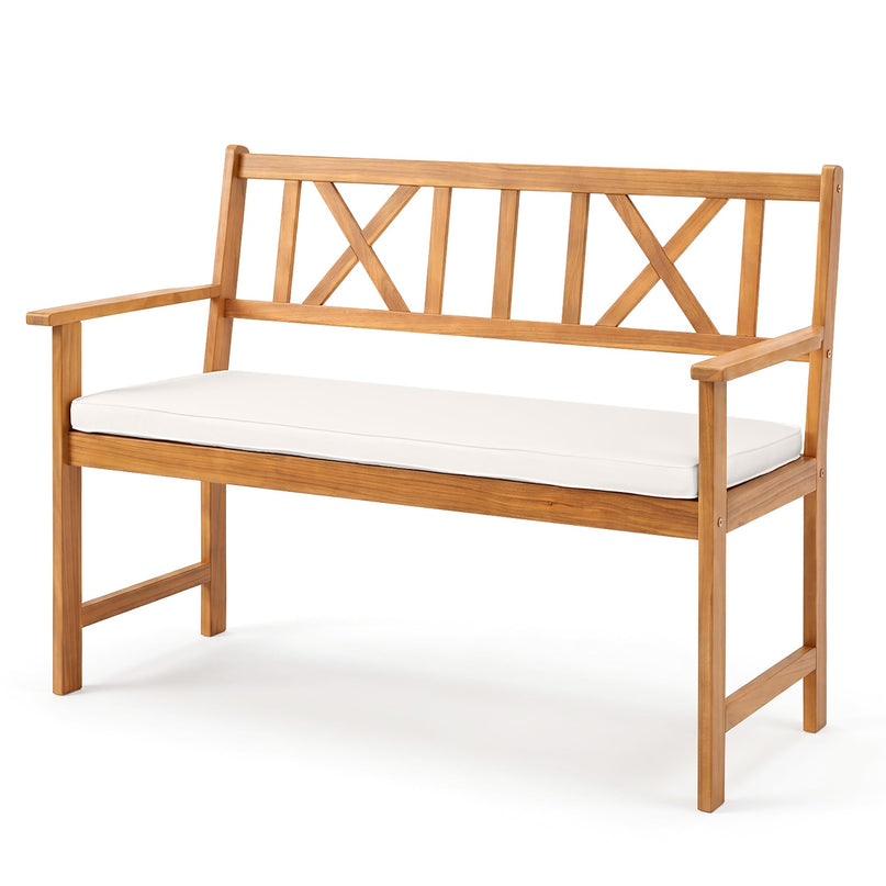 GIANTEX 2-Person Outdoor Acacia Wood Loveseat Bench