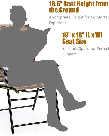 2-Pack Patio Dining Chairs, Portable Folding Chairs - Giantexus