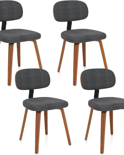 Giantex Chaises de cuisine en bois rembourrées en tissu chenille, lot de 2/4