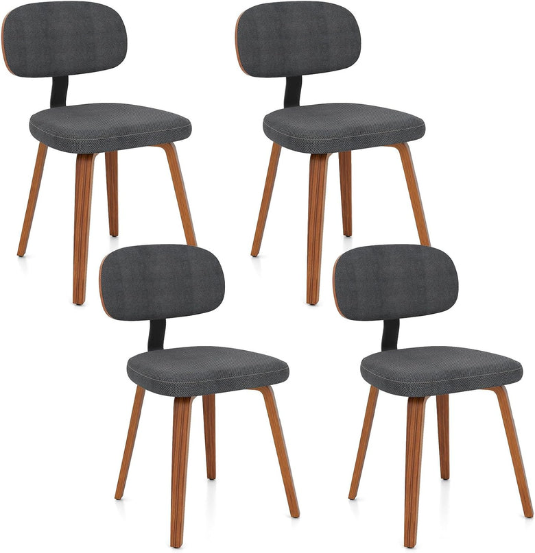 Giantex Chenille Fabric Upholstered Wooden Kitchen Chairs Set of 2/4