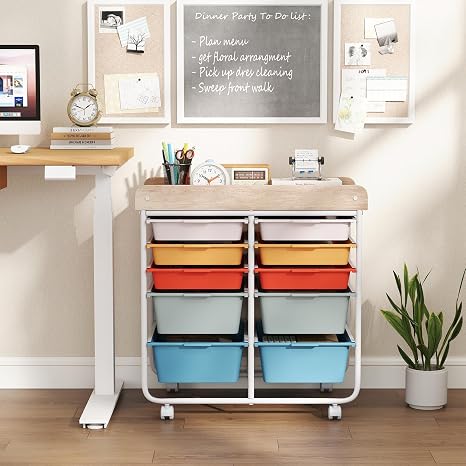 Giantex Rolling Storage Cart with 10 Drawers, Utility Cart