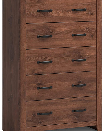 Giantex 5 Drawer Dresser Chest of Drawers - Vertical Dresser with 5 Pull-Out Drawers for Bedroom, Living Room, Entryway