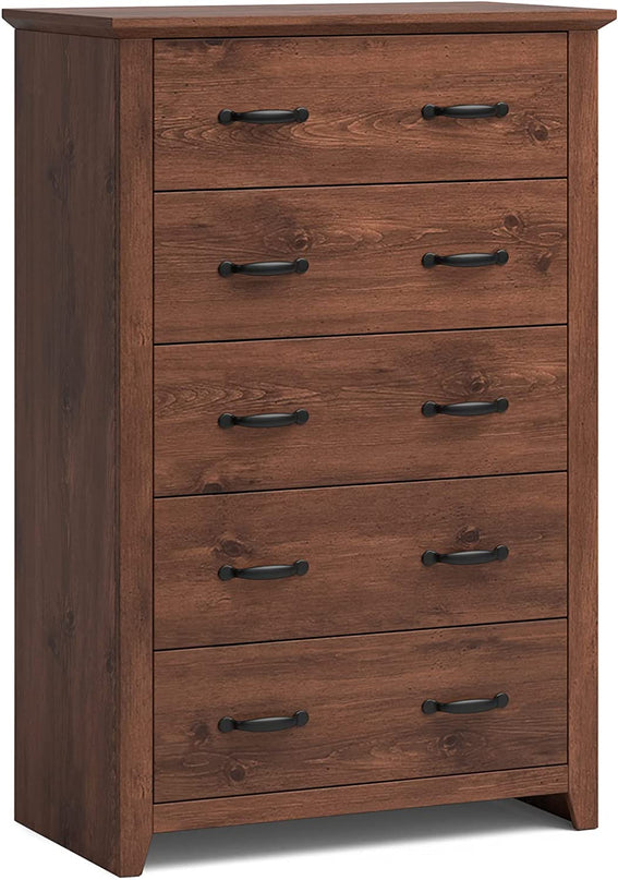 Giantex 5 Drawer Dresser Chest of Drawers - Vertical Dresser with 5 Pull-Out Drawers for Bedroom, Living Room, Entryway