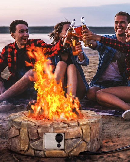 Gas Fire Pit, 28 Inch 40,000 BTU Propane Fire Pit Outdoor