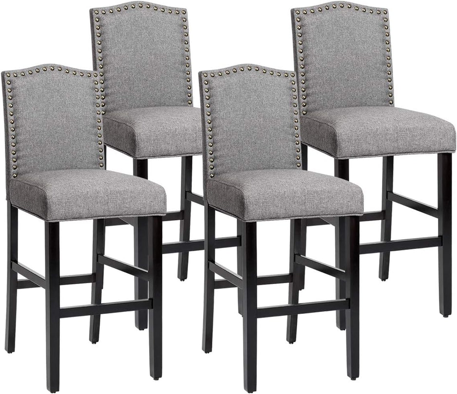 Counter Height Dining Side Barstools, w/ Thick Cushion