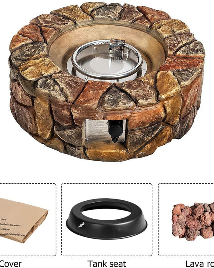 Gas Fire Pit, 28 Inch 40,000 BTU Propane Fire Pit Outdoor