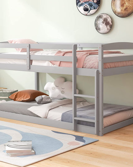 Giantex Solid Wood Twin Over Twin Bunk Bed Frame