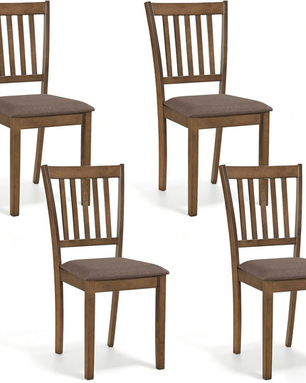Giantex Wood Slat-Back Design Kitchen Chairs (2/4)