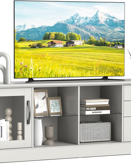 Giantex TV Stand for TVs up to 73”, Entertainment Center w/Cable Management Holes, Drawers