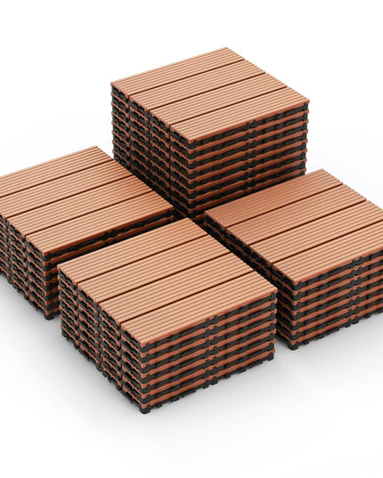 Giantex Interlocking Deck Tiles 18/36 Pack - 12 x 12 in Composite Outdoor Flooring Covering All Weather Use
