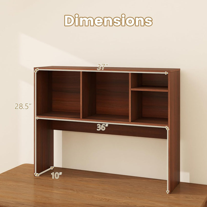 Giantex Desktop Bookshelf with 4 Shelves for Computer Desk ( 10"D x 37"W x 28.5"H )