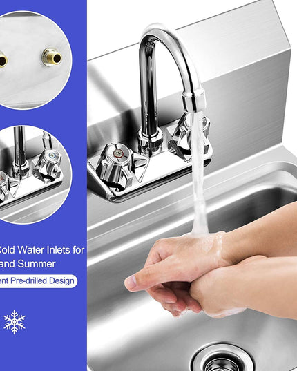 Giantex Stainless Steel Hand Washing Sink, 17" x 15" - Giantexus