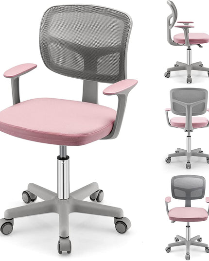 Giantex Ergonomic Home Office Chair, Mesh Low Back Desk Chair, Swivel Computer Chair with Y-Shaped Lumbar Support & Comfy Armrest