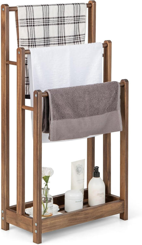 Giantex Towel Rack for Bathroom - 3 Tier Freestanding Towel Racks with Storage Shelf