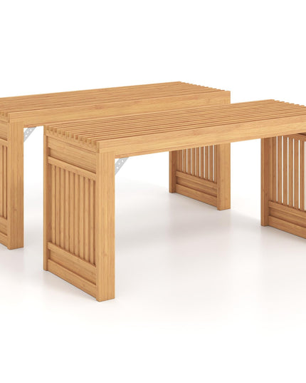 GIANTEX 35.5" Bamboo Dining Bench with Solid Widened Legs (1/2)