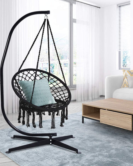 Hanging Hammock Chair, Macrame Hanging Chair 330 Pounds Capacity