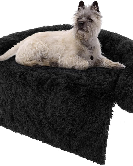 Giantex Calming Dog Bed - Fluffy Plush Pet Bed for Couch, Removable Washable Cover