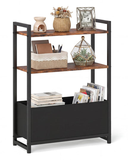 GIANTEX 8" Narrow End Table with Fabric Drawer & Storage Shelves (1/2)