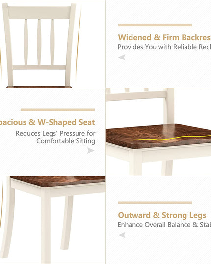 Solid Wood Whitesburg Dining Chairs Set of 4 - Giantexus